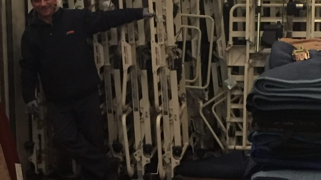 Beds for Congo loaded on moving truck